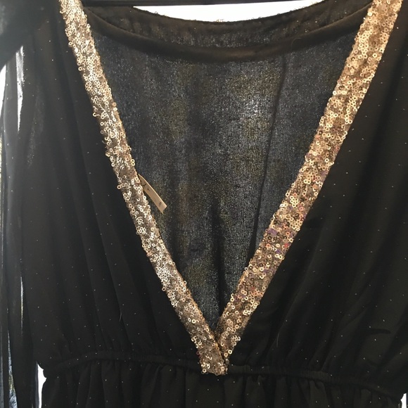 Black & Gold Sequin Cocktail Dress - Picture 6 of 7